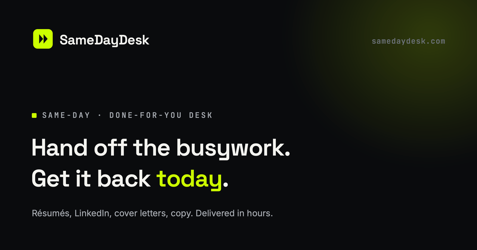 SameDayDesk agent tools screenshot 1